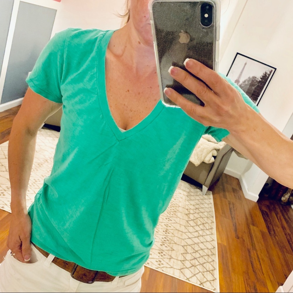 j Crew Vintage Cotton Green T-Shirt XS - Picture 1 of 5